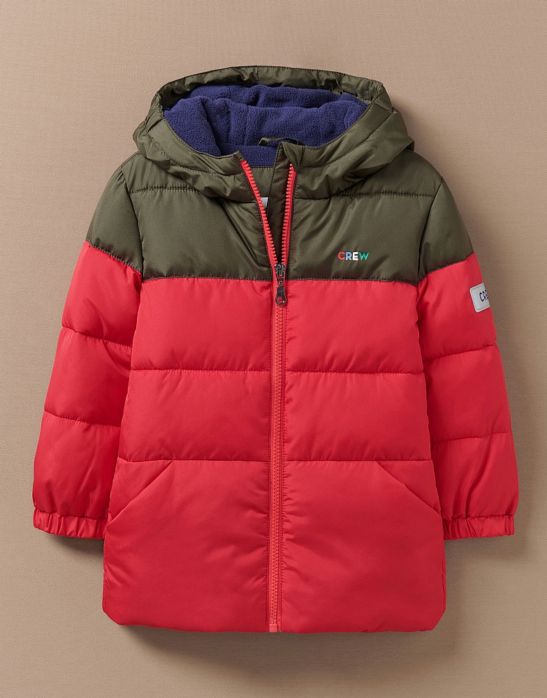 Boy's Long Line Padded Jacket from Crew Clothing Company