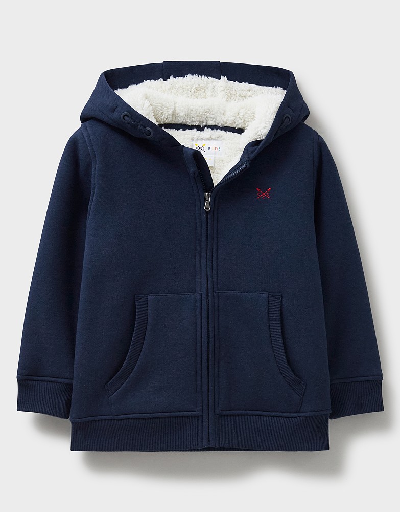 Boy's Teddy Fleece Lined Zip Through Hoodie from Crew Clothing Company