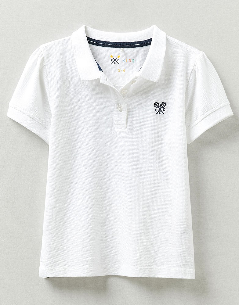 Girl's Puff Sleeve Polo Shirt from Crew Clothing Company