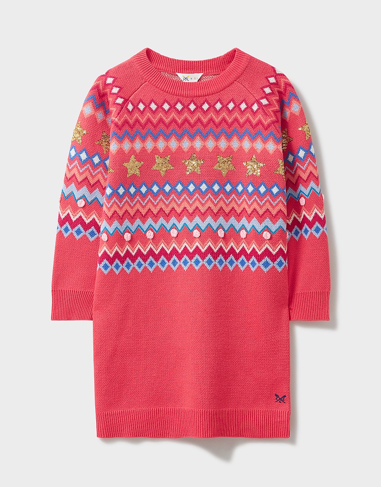 Long Sleeve Fairisle Knit Dress