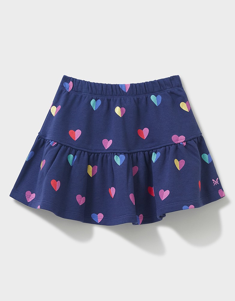 Heart Print Peplum Skirt