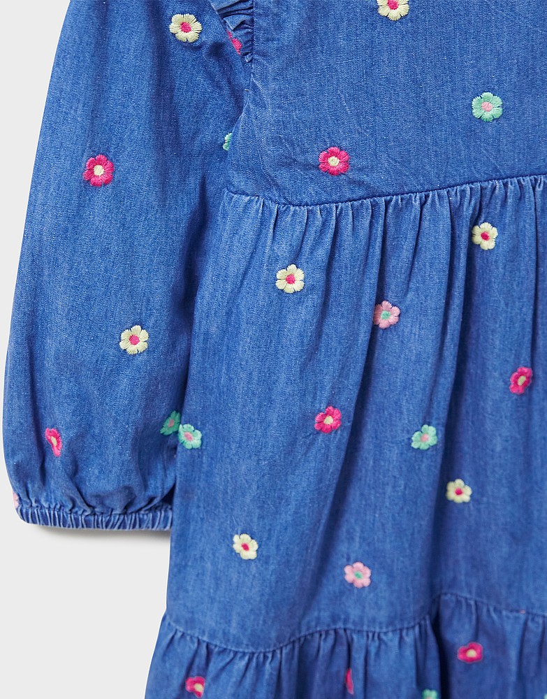 Floral Embroidered Chambray Dress from Crew Clothing Company