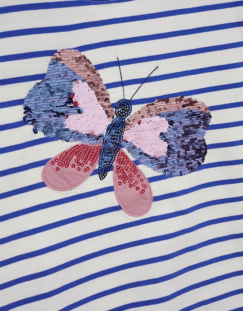 Girl's Stripe Butterfly T-Shirt from Crew Clothing Company