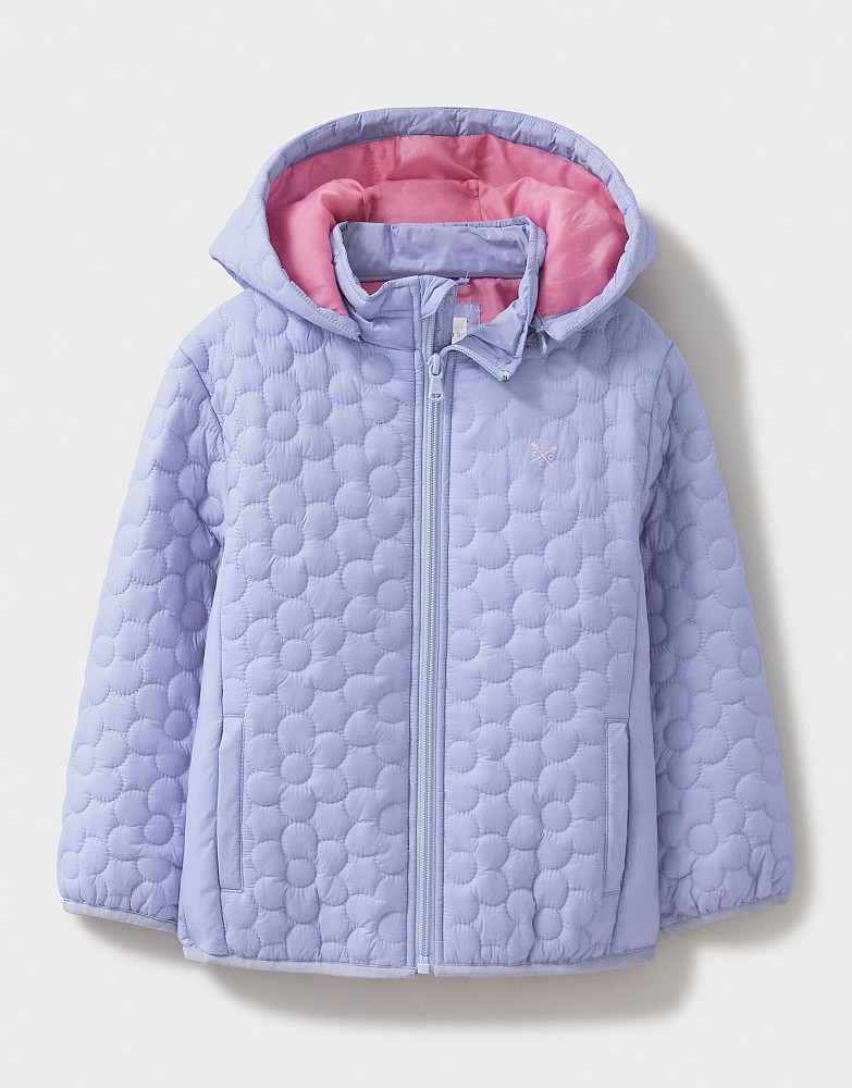 Lightweight Floral Quilted Jacket in Blue