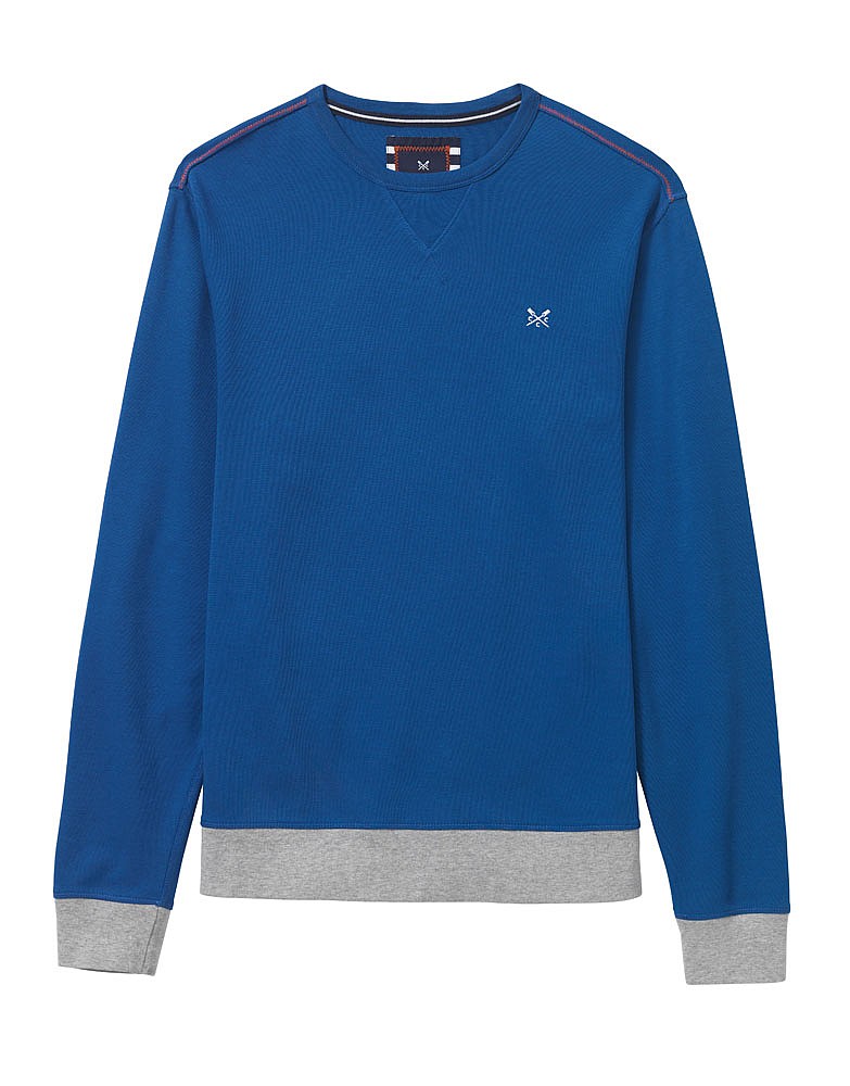 Men's Ilkley Crew Sweat in Strong Blue from Crew Clothing