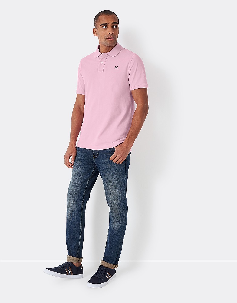 ongebruikt Alarmerend groentje Men's Pink Cotton Pique Polo Shirt from Crew Clothing Company