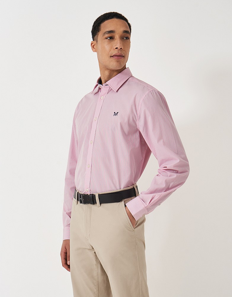 Crew Classic Fit Micro Stripe Shirt in Pink