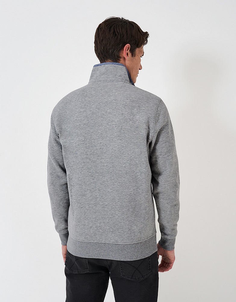 Piece Half-Zip Sweatshirt - Black/Washed Denim Blue-White –
