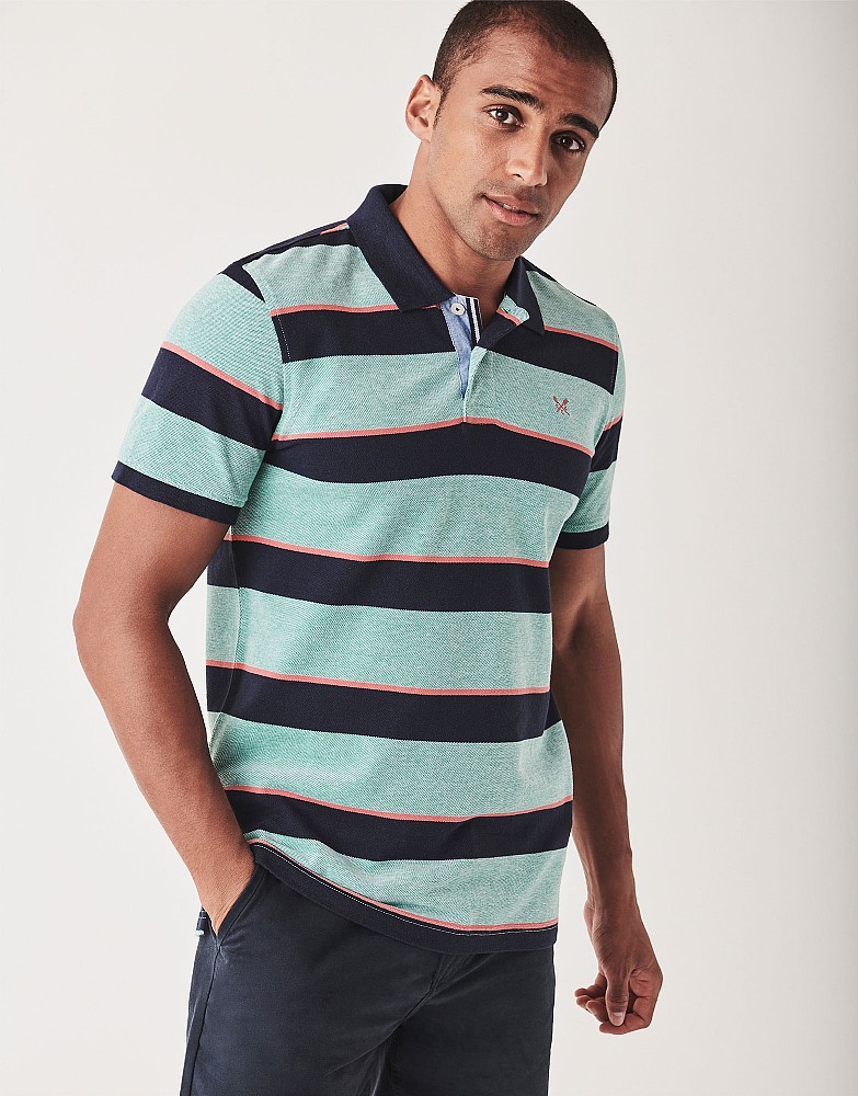 Men's Oxford Multistripe Polo Shirt from Crew Clothing Company