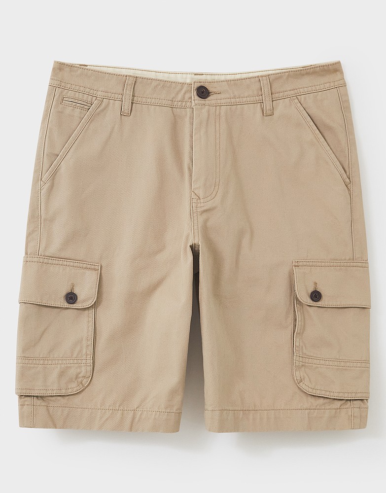 Honderd jaar Crimineel Konijn Men's Beige Cargo Shorts from Crew Clothing Company