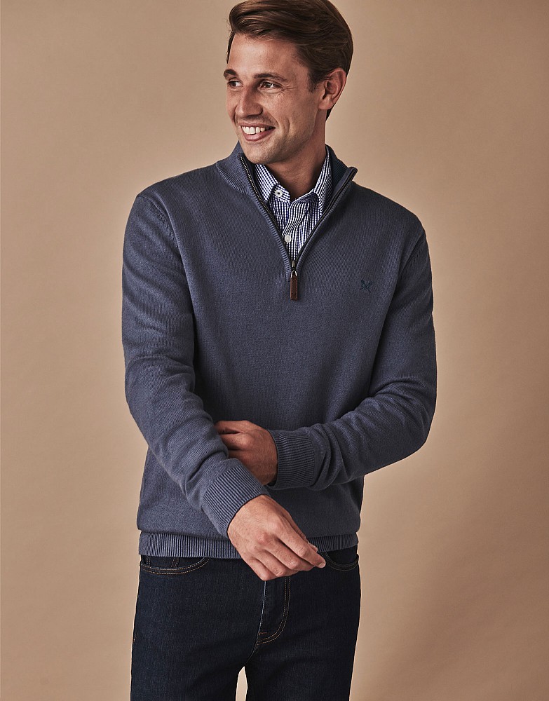 Men's Classic Half Zip Knit Jumper from Crew Clothing Company