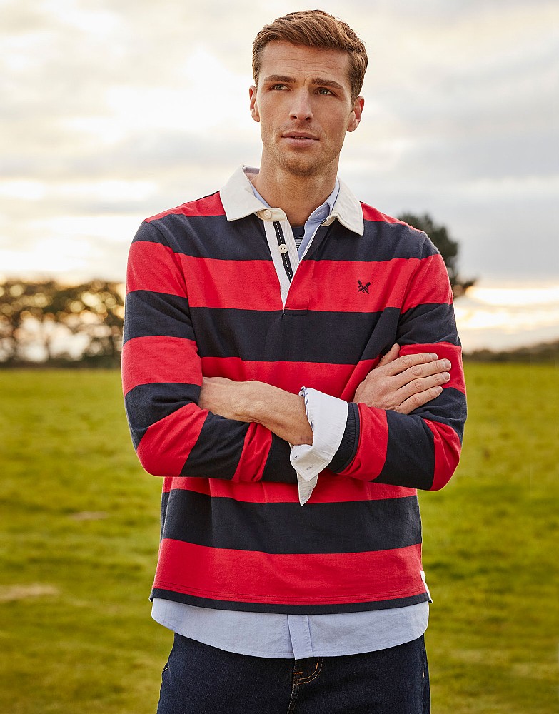 Men's Heritage Stripe Rugby Shirt from Crew Clothing Company