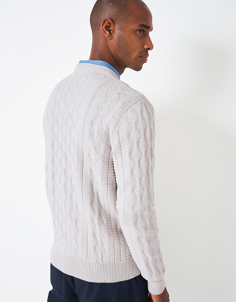 Cotton Cable Crew Neck Jumper