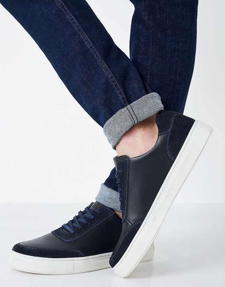 Men's Otto Leather Trainer from Crew Clothing Company