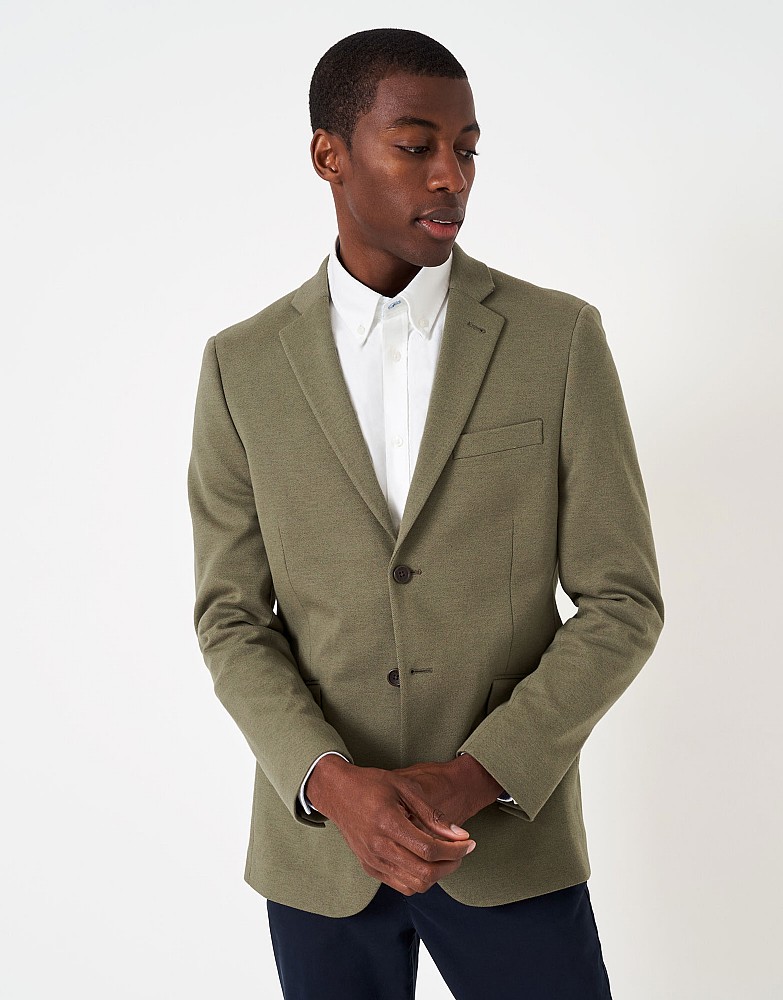 Men's Birdseye Jersey Blazer from Crew Clothing Company - Khaki