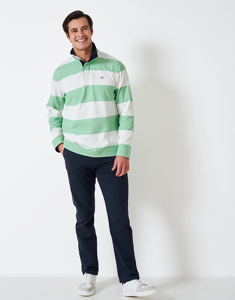 Men's Lightweight Green Stripe Padstow Sweatshirt from Crew Clothing ...