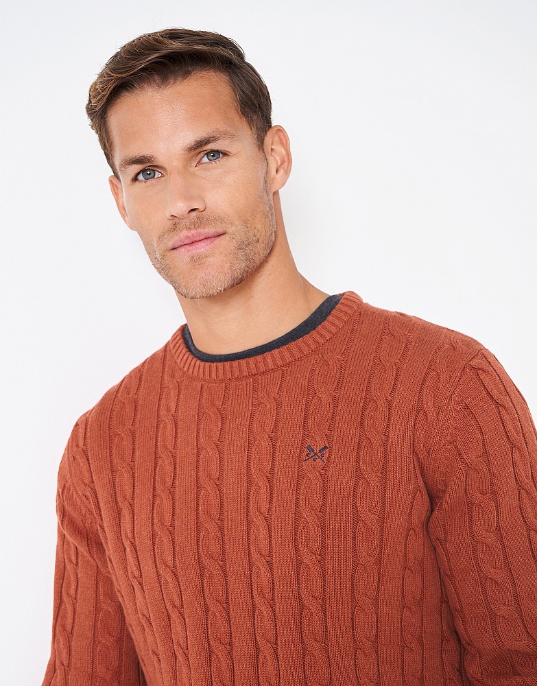 Buy Rusty Ribbed Crew Casual Brown Structure Crew for Men Online