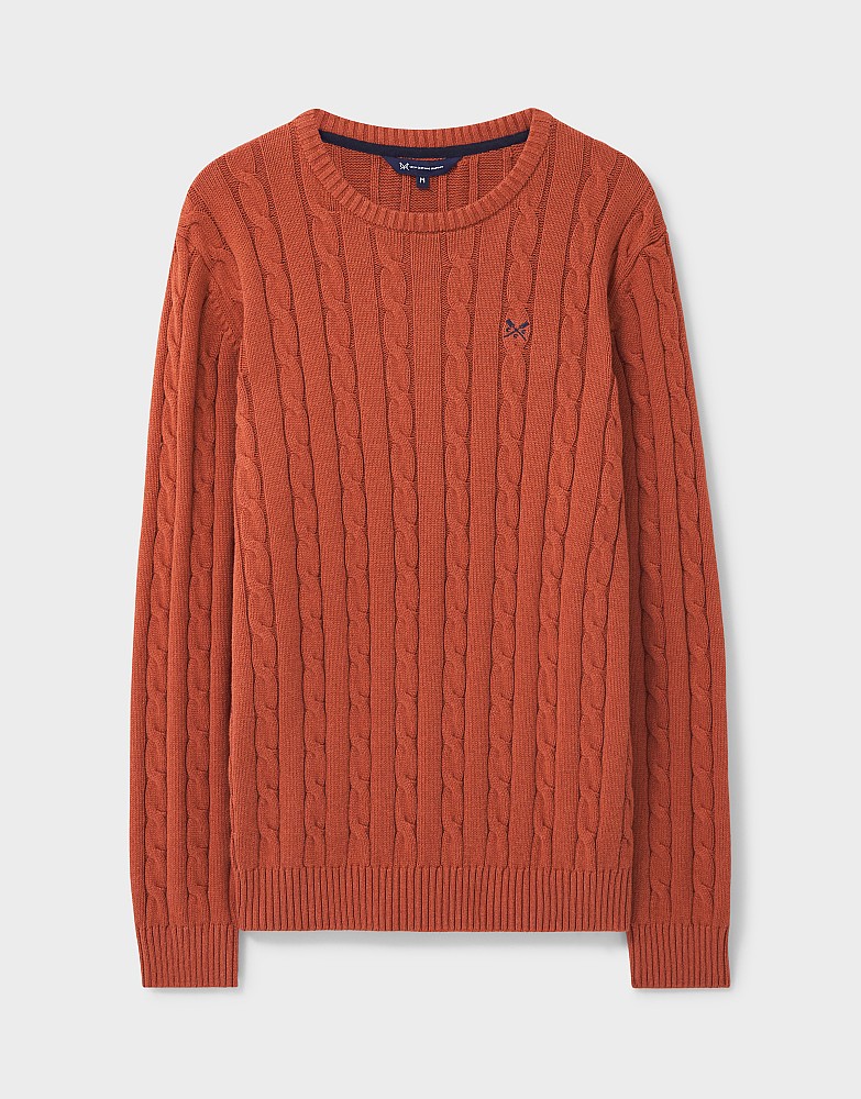 Men's Oarsman Cable Knit Crew Neck Jumper from Crew Clothing Company