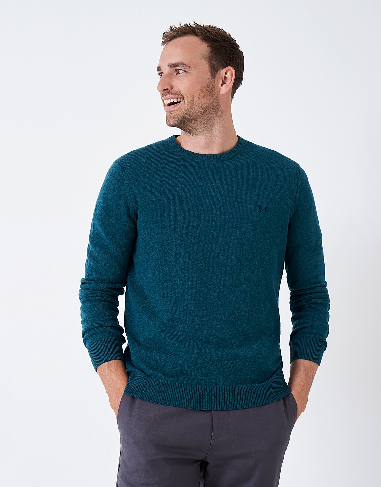 Mens Cashmere Quarter Zip Neck Jumper in Ocean Blue