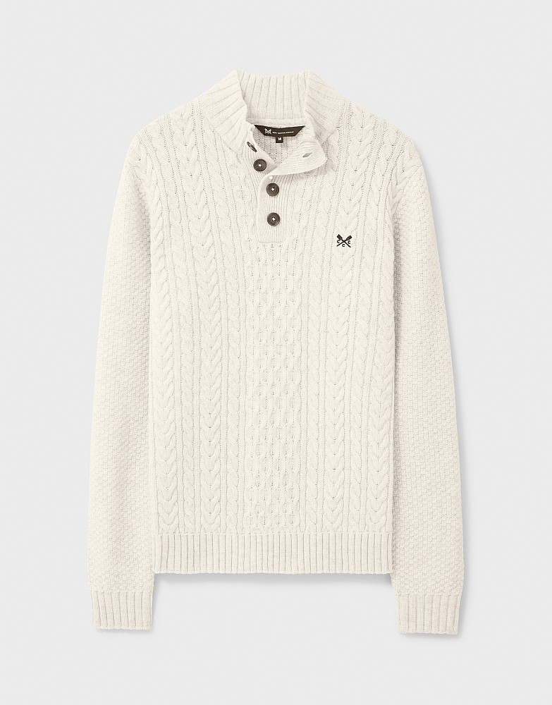 Men's Mouline Lambswool Half Button Jumper from Crew Clothing Company