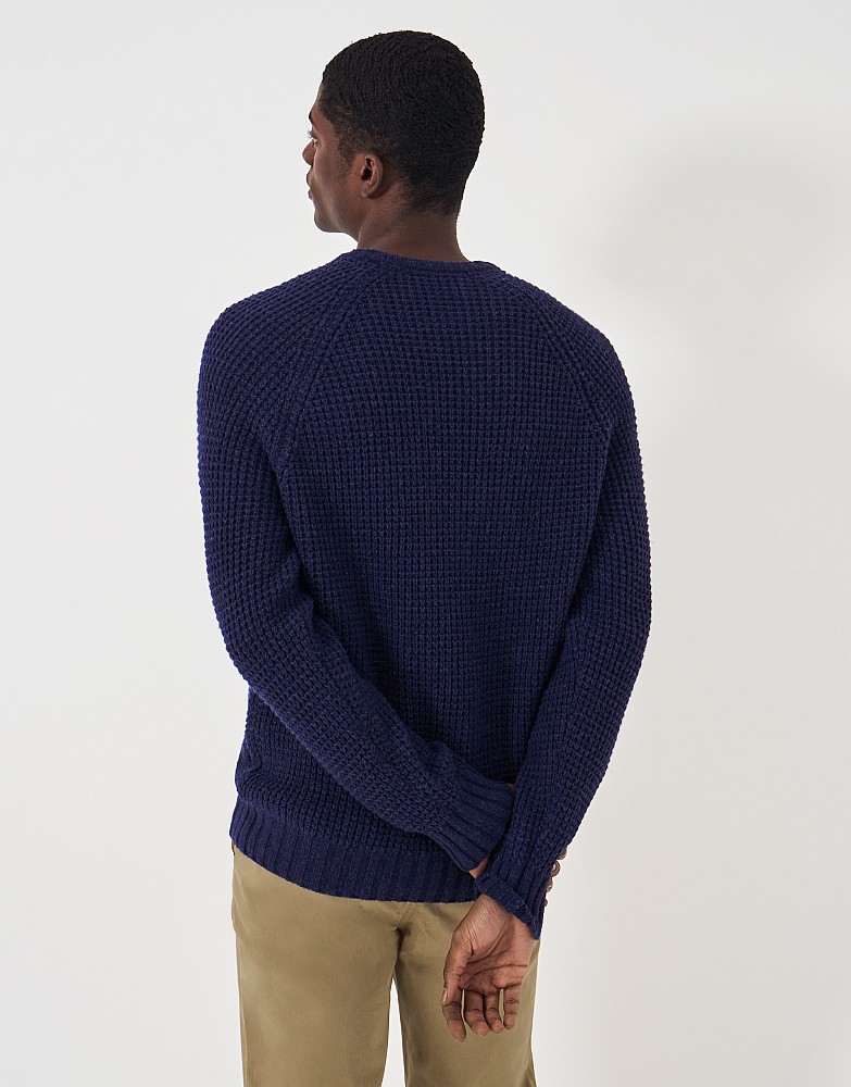 Men's Wilden Waffle Crew Neck Wool Blend Jumper from Crew Clothing Company