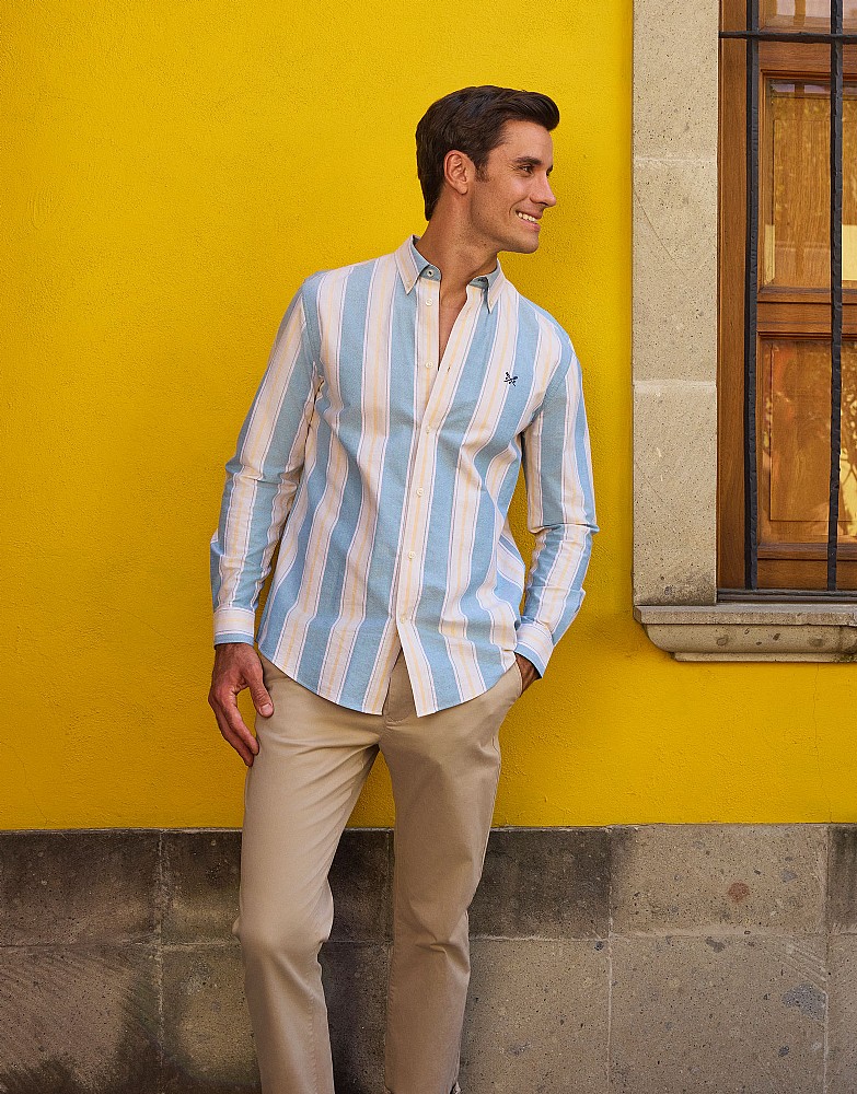 Long Sleeve Oxford Stripe Classic Fit Shirt