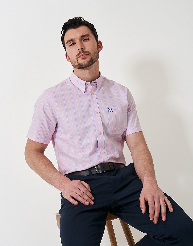 Short Sleeve Oxford Stripe Shirt