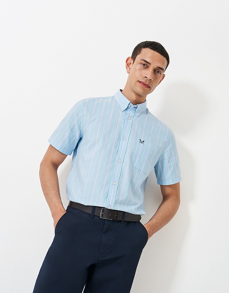 Short Sleeve Oxford Stripe Shirt