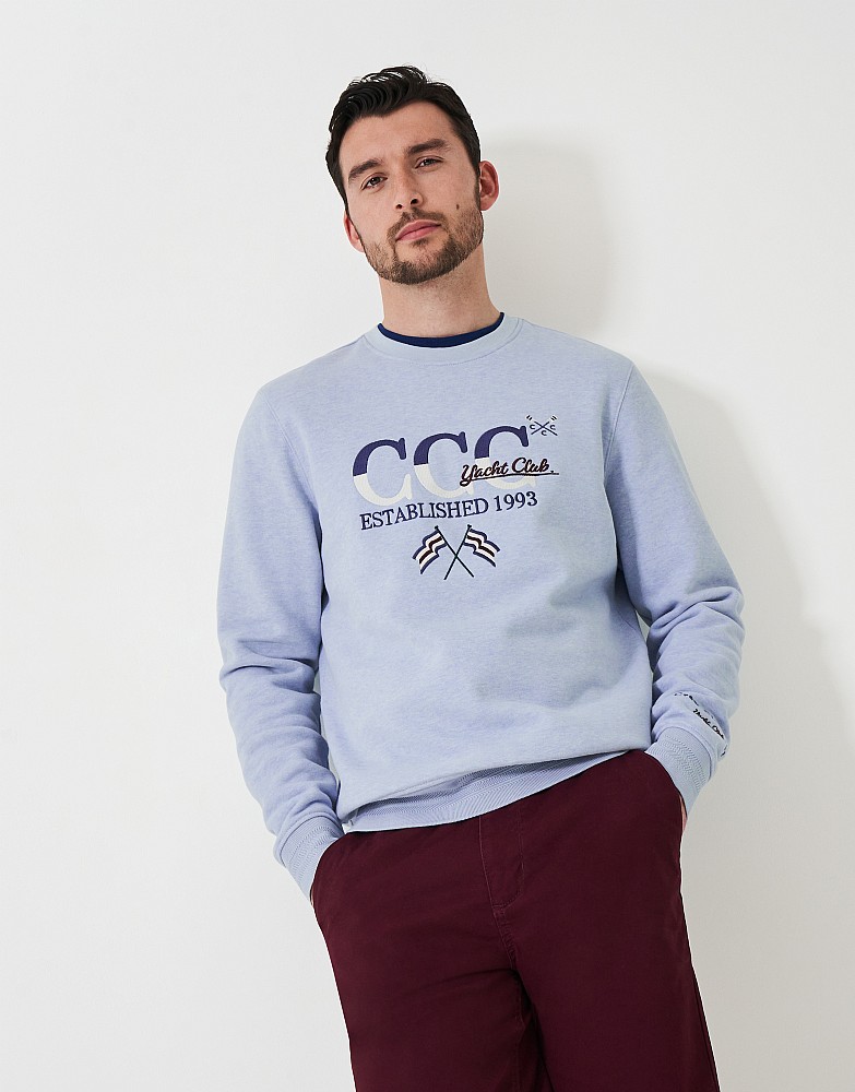 CCC Graphic Embroidered Crew Neck Sweatshirt