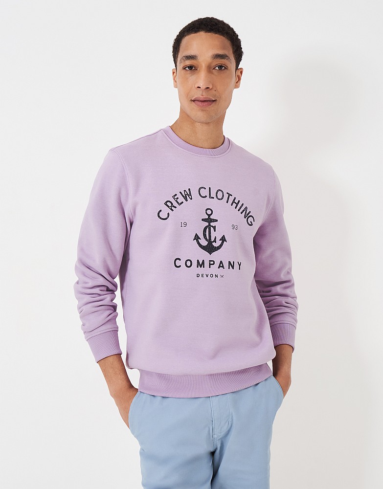 Anchor Graphic Printed Crew Neck Sweatshirt