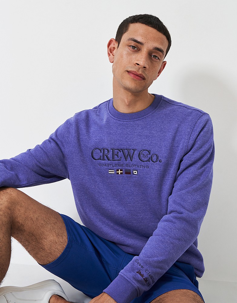 Crew Co Graphic Embroidered Crew Neck Sweatshirt