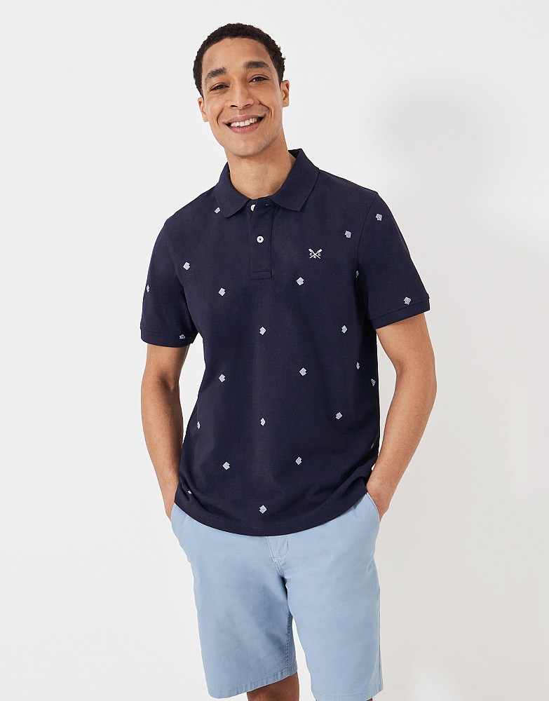 Printed Geo Dot Pique Polo Shirt