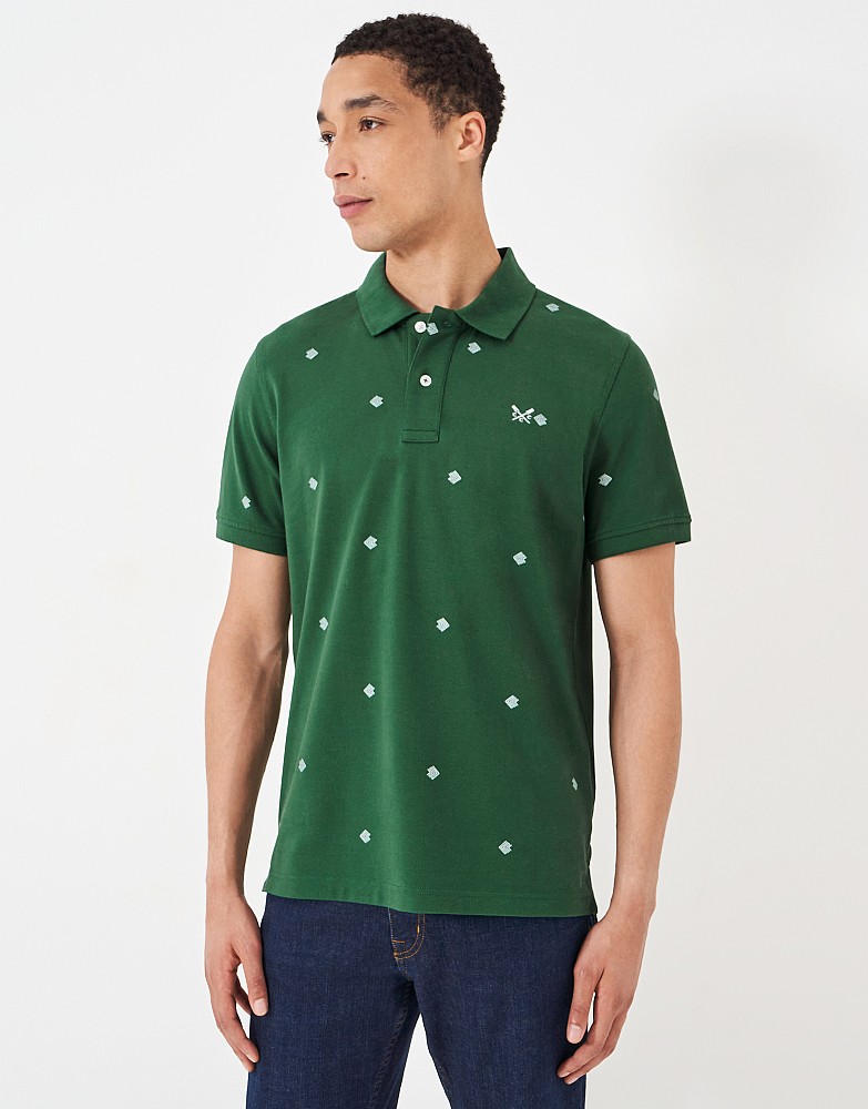 Printed Geo Dot Pique Polo Shirt