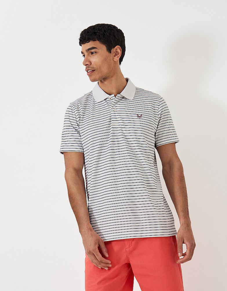 Yarn Dye Ribbed Collar Pique Polo Shirt