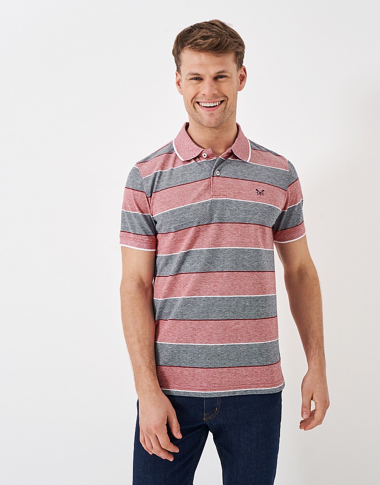 Oxford Yarn Dyed Stripe Pique Polo Shirt