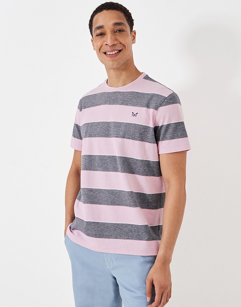 Oxford Yarn Dyed Stripe Pique T-Shirt