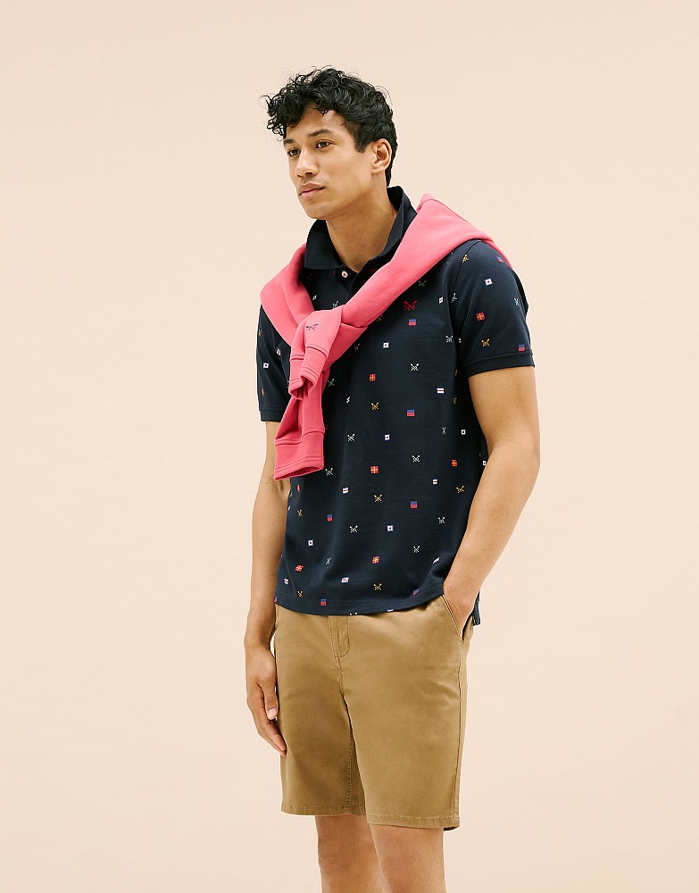 Printed Flag Polo Shirt