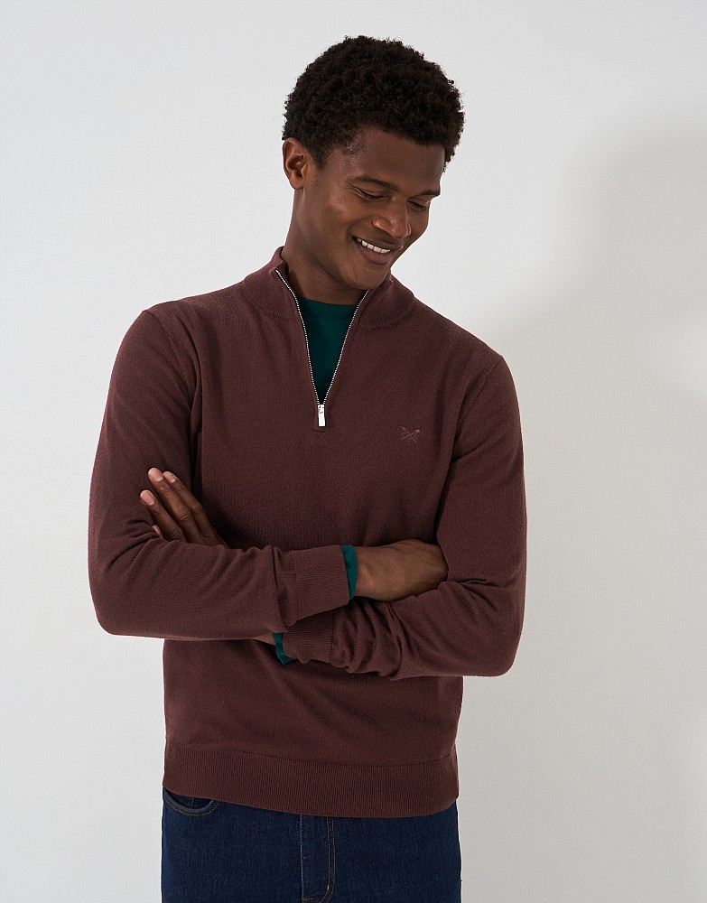 Merino wool half zip jumper hotsell