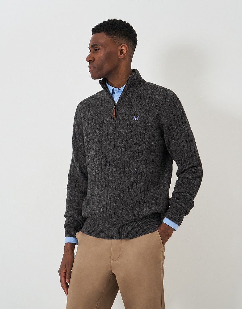 Grey half zip jumper hotsell