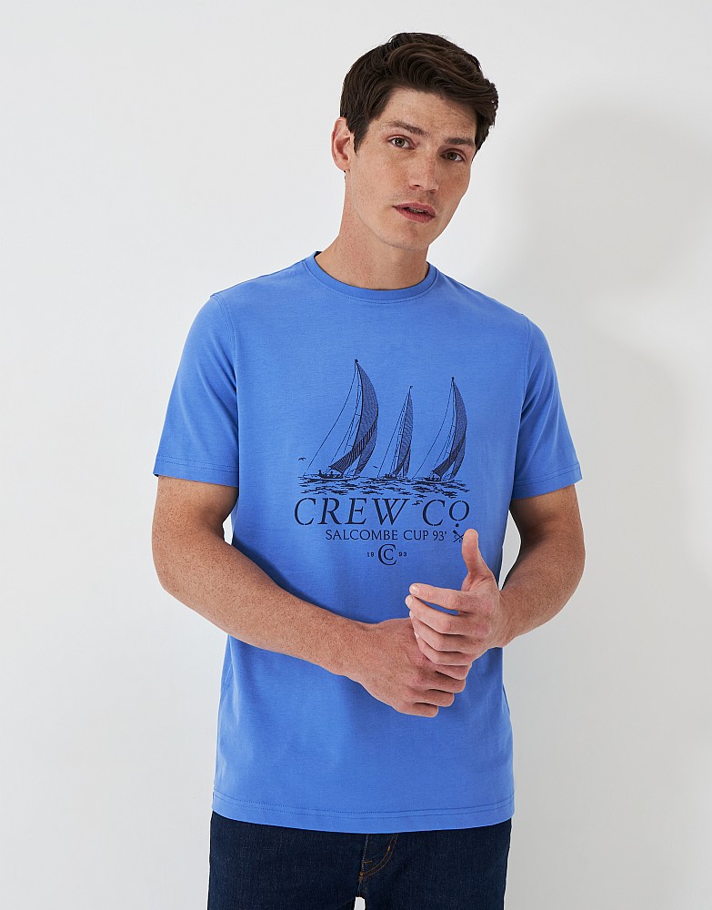 Printed Three Sail Boats T-Shirt