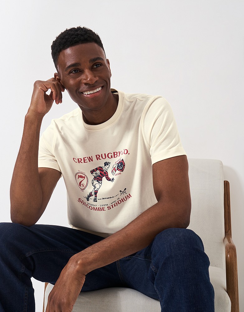 Printed Crew Neck Rugby T-Shirt