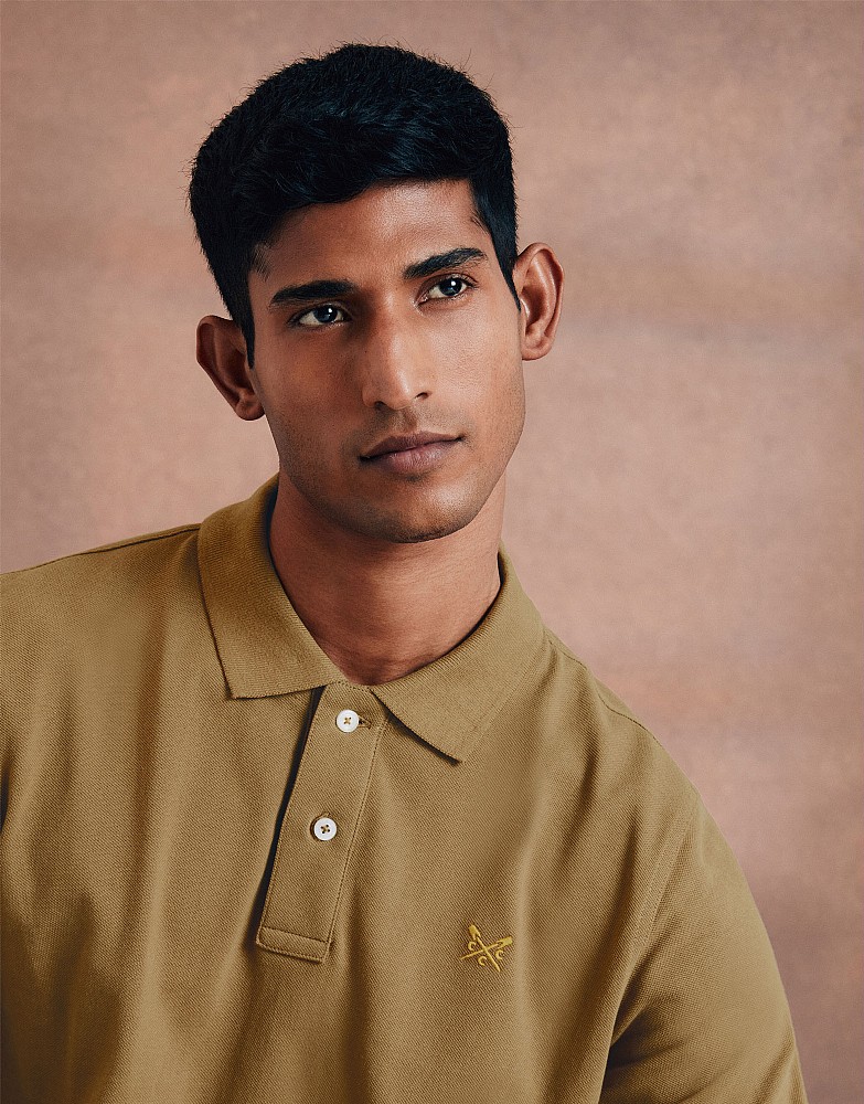 Classic Pique Polo Shirt in Light Brown