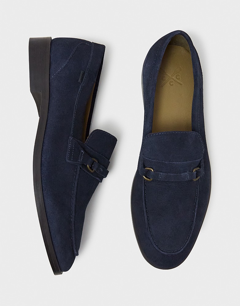 Refined Suede Loafers in Navy