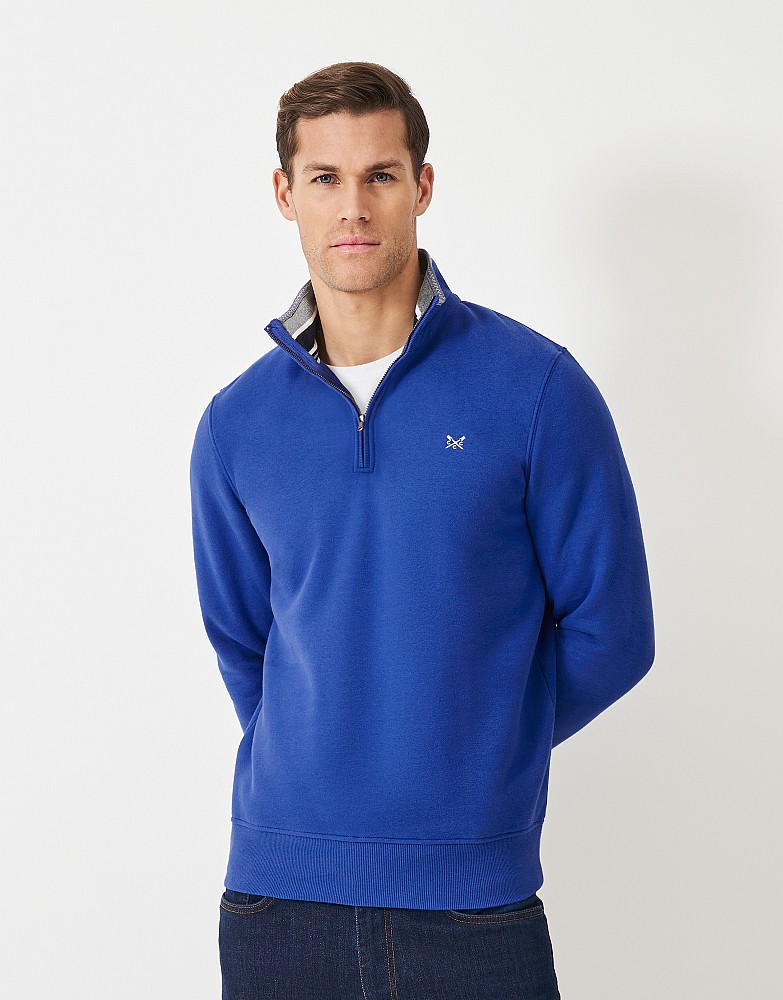 Classic Half Zip Sweatshirt in Bright Blue