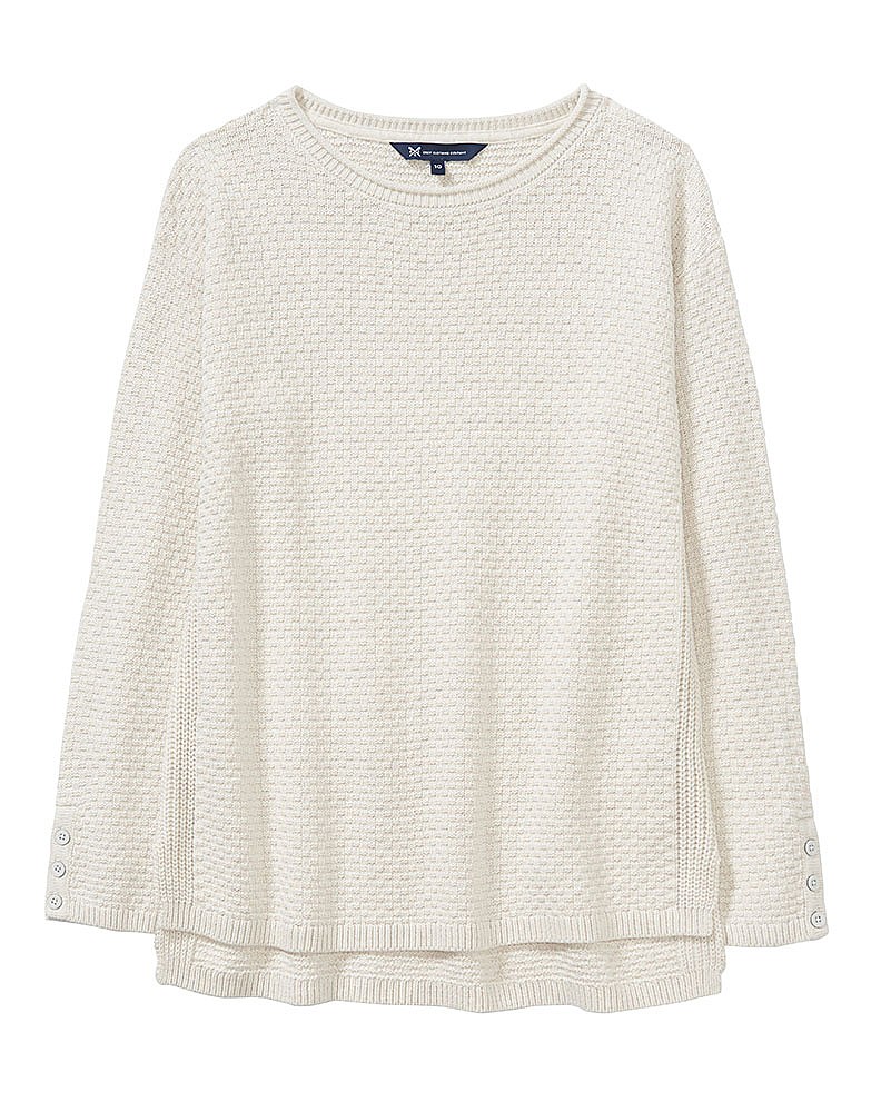 Women's Textured Stitch Jumper in Latte Marl from Crew Clothing