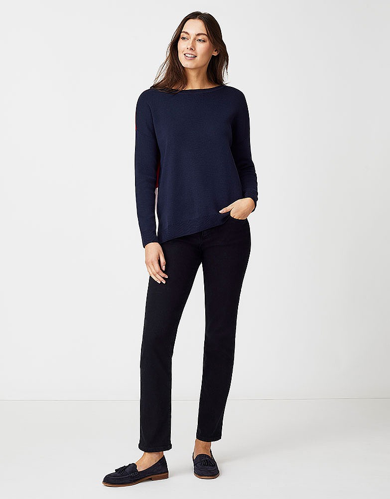 Women's Colour Block Jumper in Navy from Crew Clothing