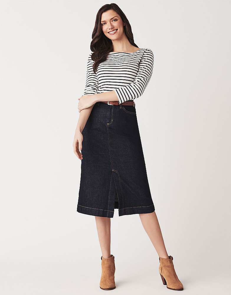 Women's Denim Midi Skirt from Crew Clothing Company