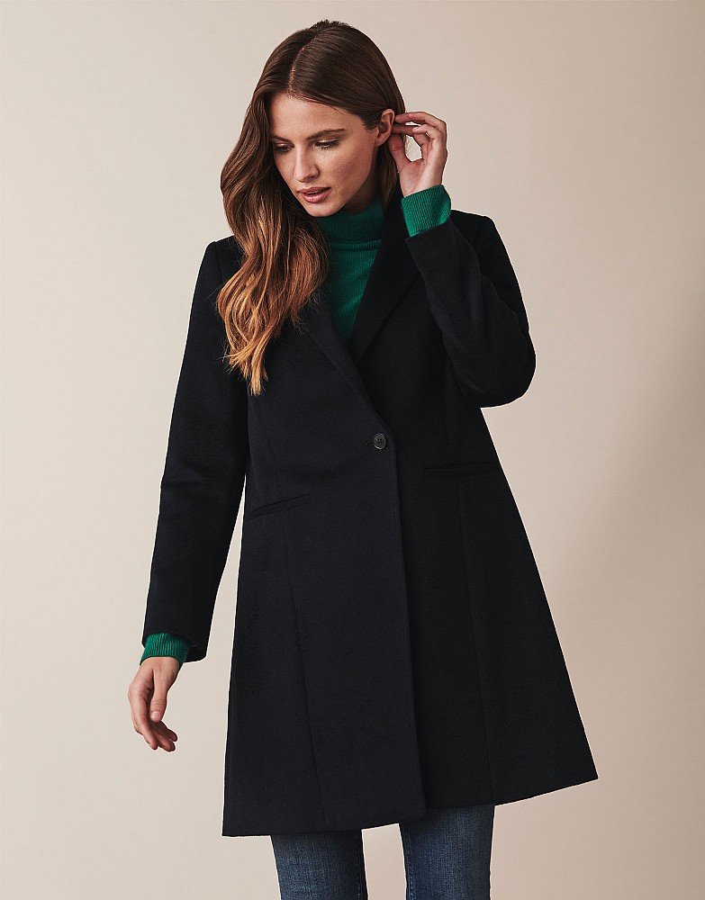 navy blue crombie coat