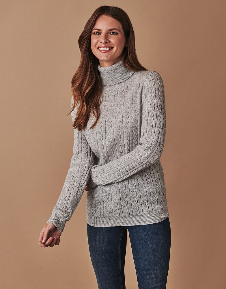 Women S Cable Roll Neck Jumper From Crew Clothing Company