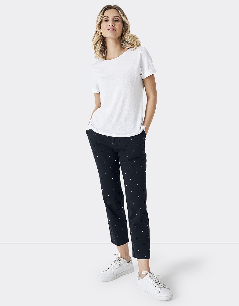 CREW CLOTHING Capri Trousers in Navy Blue